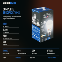 GoodBulb Daylight 5000K A19 LED bulb, made in USA, Fargo North Dakota