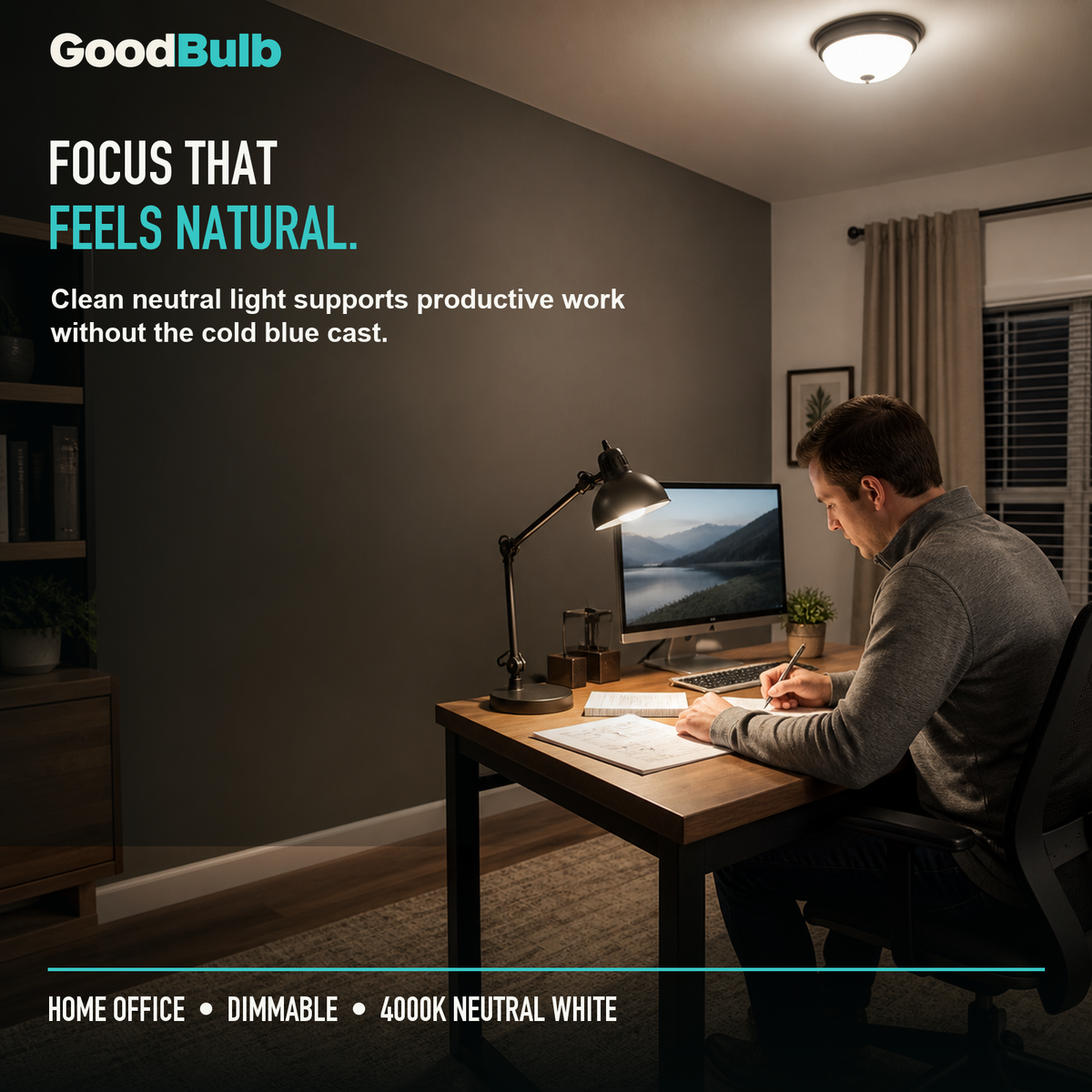 GoodBulb Cool White 4000K A19 LED bulb, made in USA, Fargo North Dakota