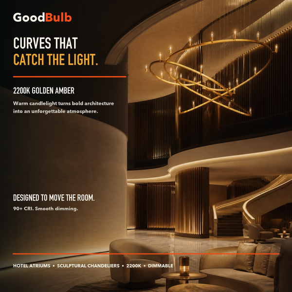 B11 LED Filament Chandelier Bulb, E12 Candelabra, Amber