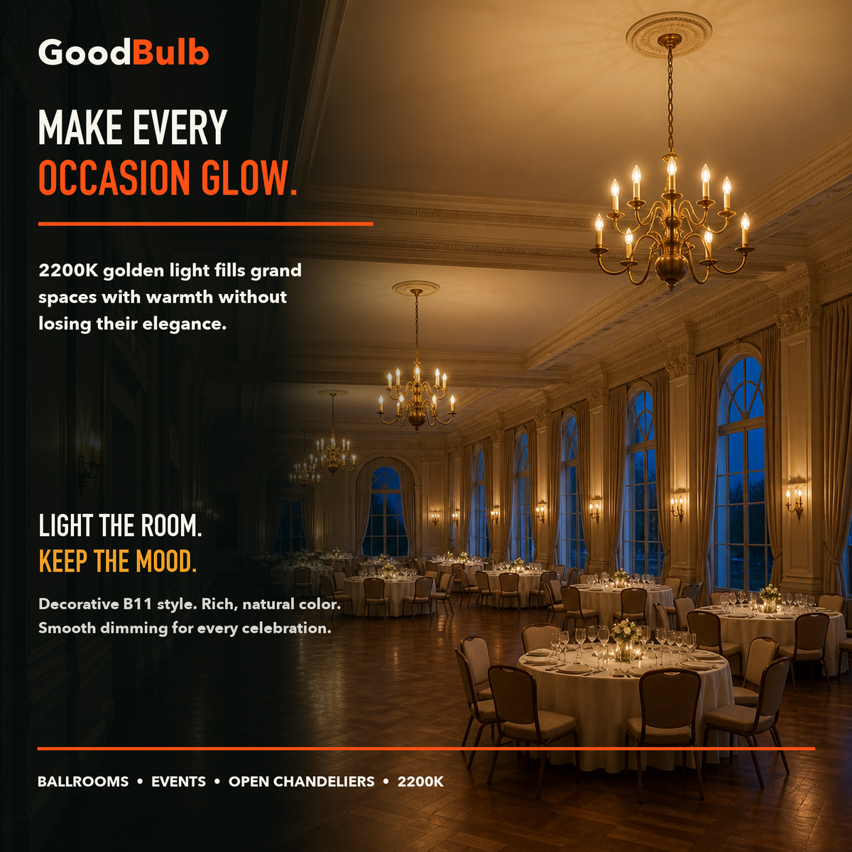 B11 Torpedo E26 Medium, Amber LED filament bulb, amber glass, E26 Medium, dimmable vintage Edison style, 90 CRI