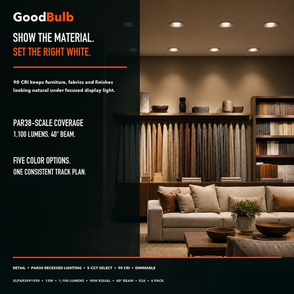 PAR38 LED Flood Bulb, Selectable Color, 90W Halogen Equal