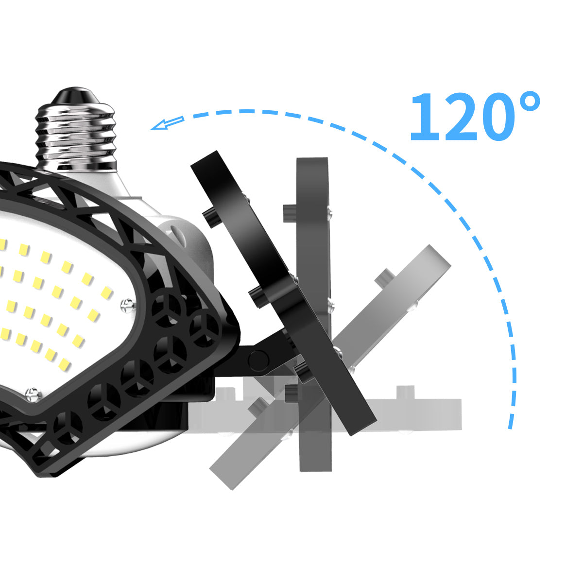 750w EQUIVALENT - 60 WATT NON-DIMMABLE LED Deformable - 84 CRI - PLATINUM PURE WHITE - 8400 LUMENS - 6000 KELVIN - ROUGH SERVICE - 50,000 HOURS & 5 YEAR
