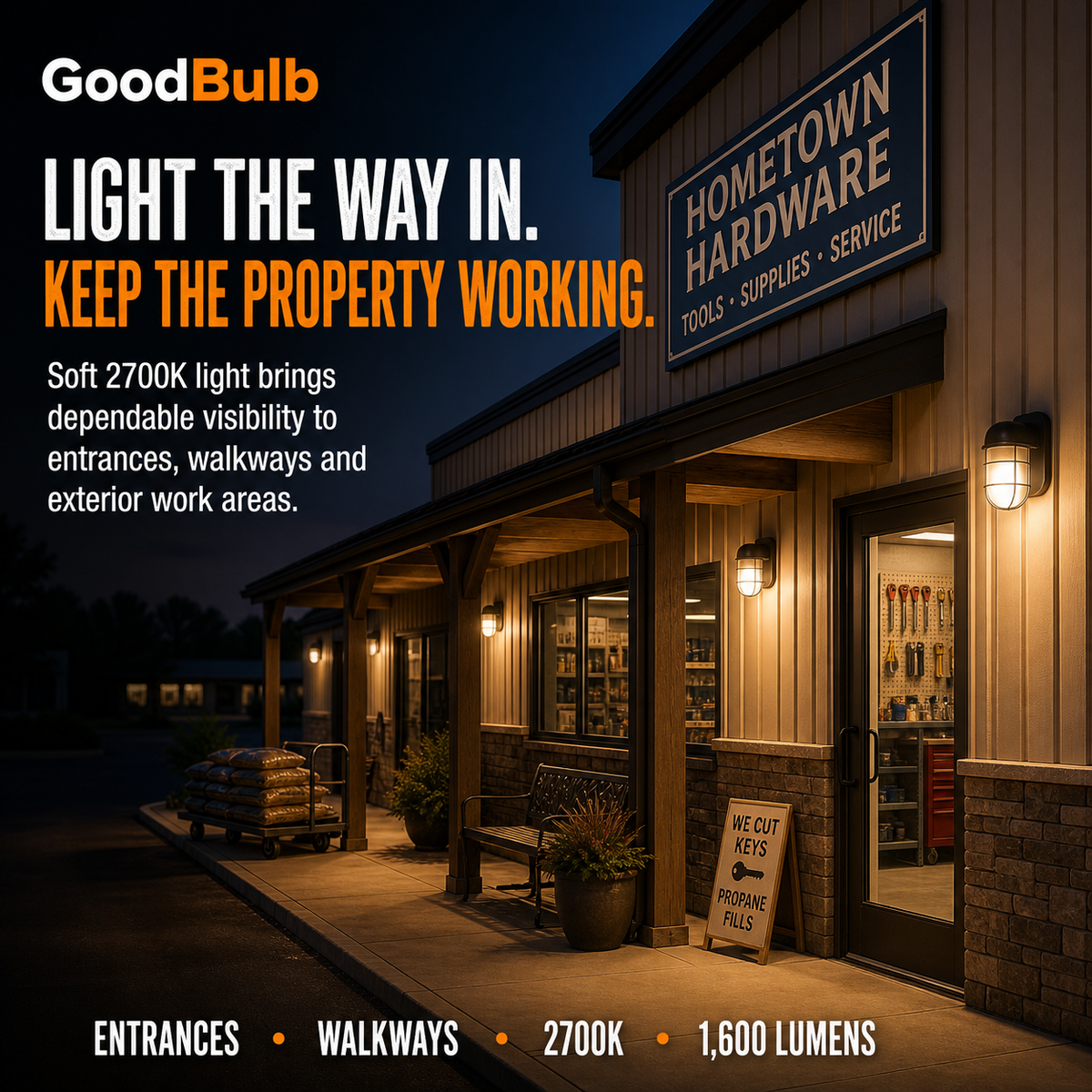 GoodBulb Soft White 2700K A19 LED bulb, made in USA, Fargo North Dakota