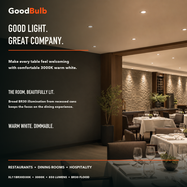BR30 LED Flood Bulb, 65W Equal, 3000K, Dimmable (Final Run)