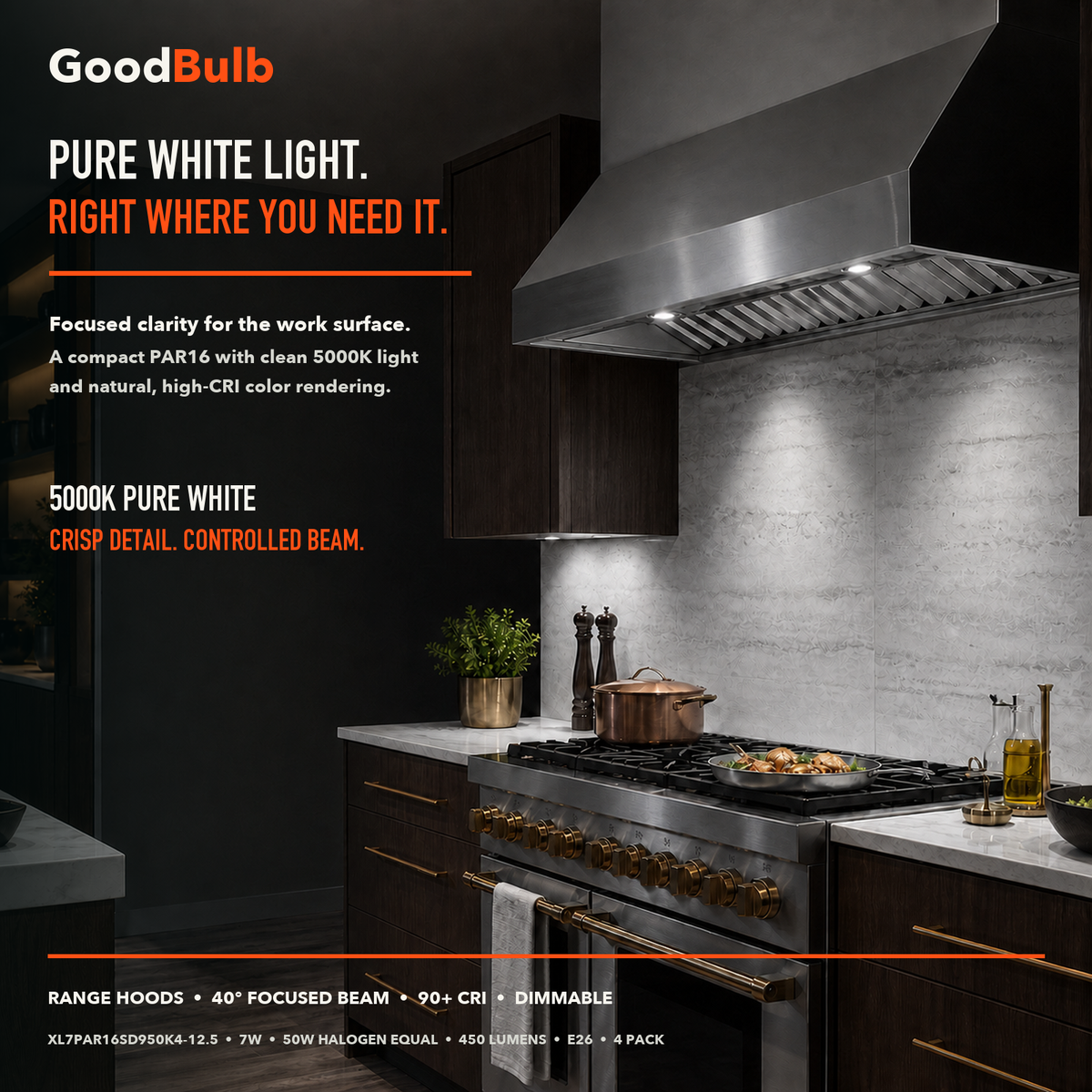 PAR16 5000K Daylight LED PAR bulb, PAR16, 5000K Daylight, 90+ CRI, halogen replacement flood/spot
