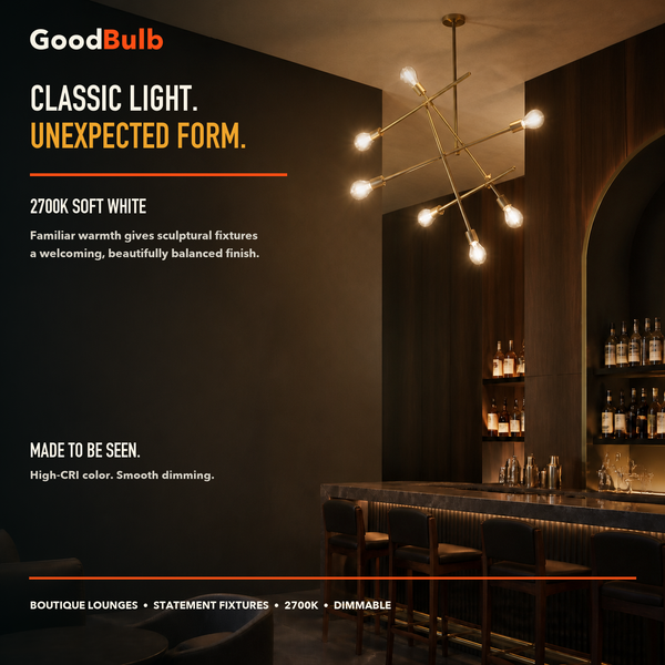 A19 LED Filament Bulb, Clear Glass, Soft White, Dimmable, E26