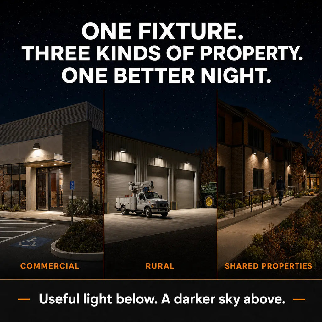 Dark Sky LED Wall Pack, 30/63/90/125W Selectable, 3 CCT