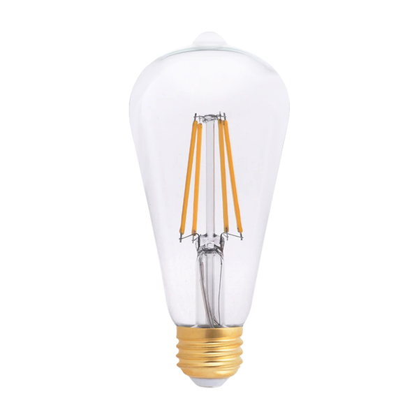 ST19 Edison LED Bulb, Clear Glass, Soft White, Dimmable, E26