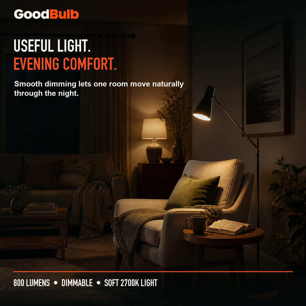 GoodBulb Soft White 2700K A19 LED bulb, made in USA, Fargo North Dakota
