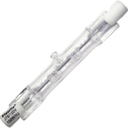 J130V-500/CL/LONG 500W 130V T3 Clear Double-Ended Halogen Lamp – 2850K Warm White, R7s Base, 10,500 Lumens, 118mm, 2,000-Hour Life
