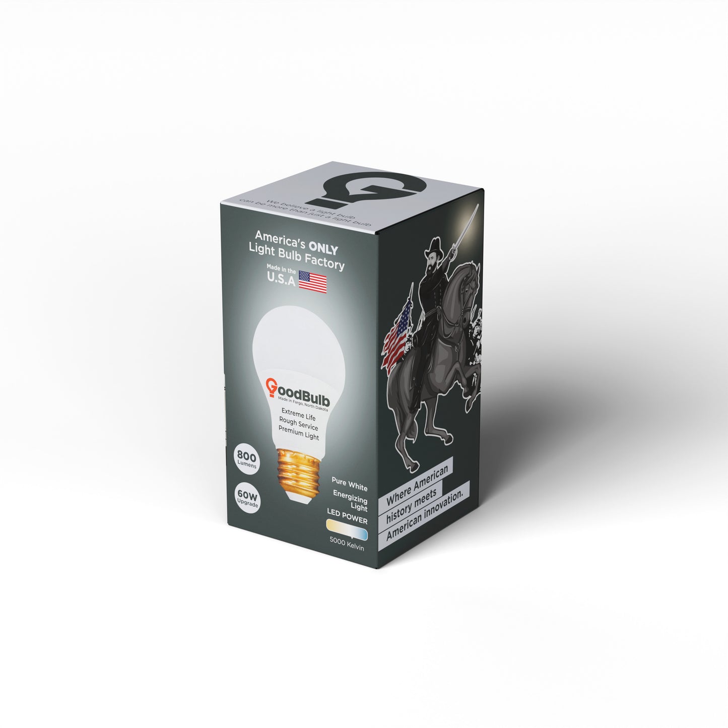 America's Only LED A19 5000K Light Bulb - Dimmable, 60 Watt Replacement<br>Crisp Daylight, True-to-Life Color, Built to Last - Made in the USA