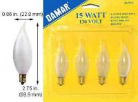GoodBulb 15CFF 130V 22MM Petite 4CD – 15W E12 Outside Frost Compact Fluorescent Lamp, Long-Life 3,000 Hours