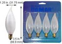 60CFF Decorative Flame Tip Bulb – 60W, 130V, E12 Base, Outside Frost, 4-Pack