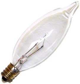 Flame Tip EFC 190 Incandescent Candelabra Bulb – 2700K Warm White, E12 Base, 130V, Dimmable, 3500-Hour Life, 100 CRI