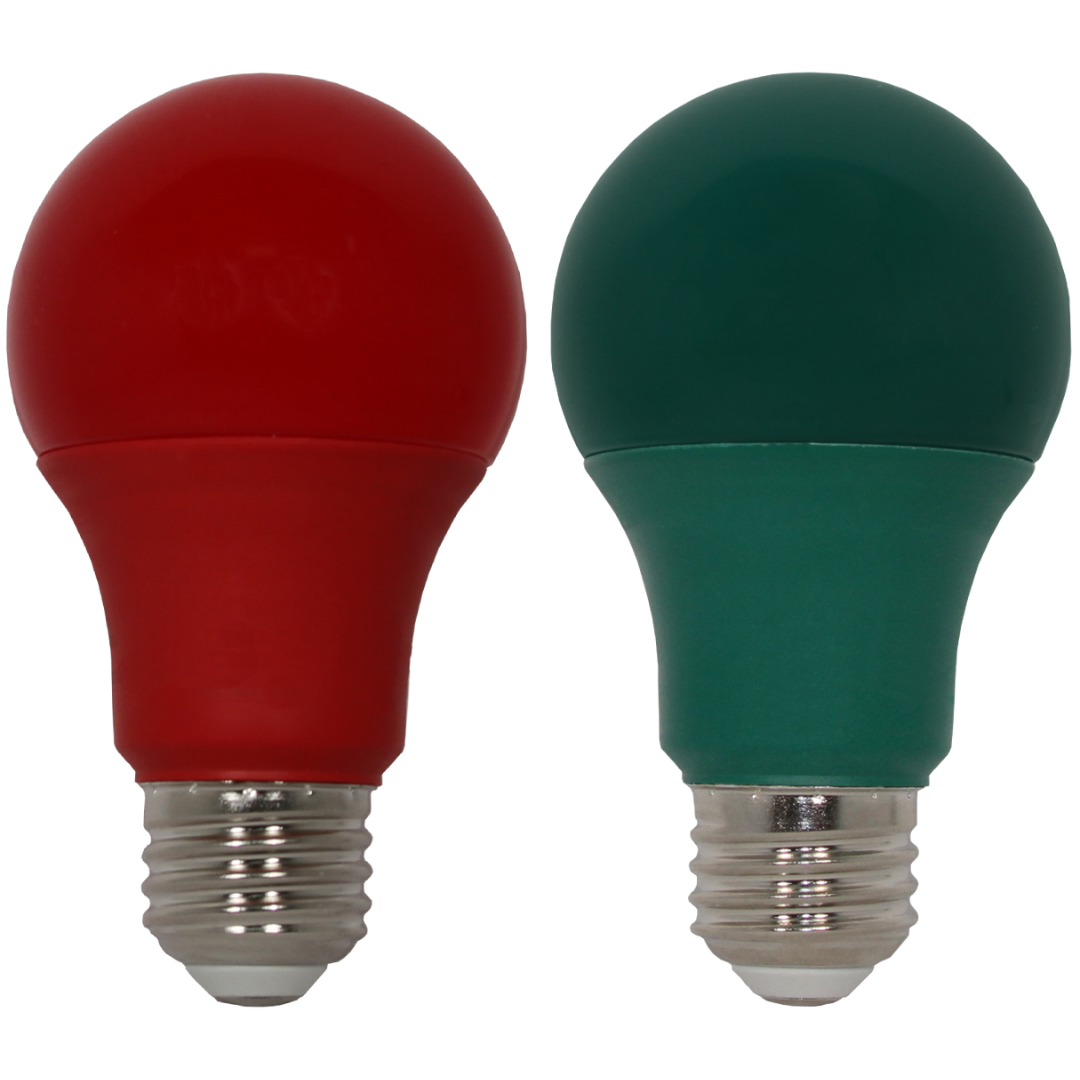 GoodBulb's Red and green A19 LED light bulbs to celebrate the holiday season.