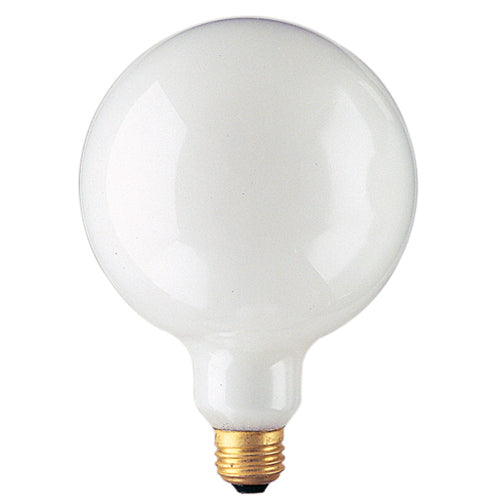 60W G40 White Incandescent Globe Bulb – 2700K Warm White, E26 Medium Base, 125V, Dimmable, 1500-Hour Life, 100 CRI