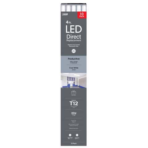 Plug & Play T12 Cool White 47.4 in. G13 Linear LED Bulb 40 Watt Equivalence 10 pk