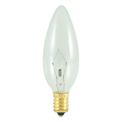 25W B10 Torpedo Clear Bulb – 2700K Warm White, E14 Base, Dimmable, 130V