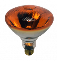 100W BR38 Amber Outdoor Floodlight – Long-Life Incandescent Lamp, E26 Base, 130V, Wide Flood Beam, Amber Decorative Finish, 4,000 Hours