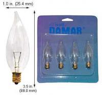 40W CA8 Decorative Bulb – E12 Candelabra Base, Clear Glass, 130V, 3000 Hr