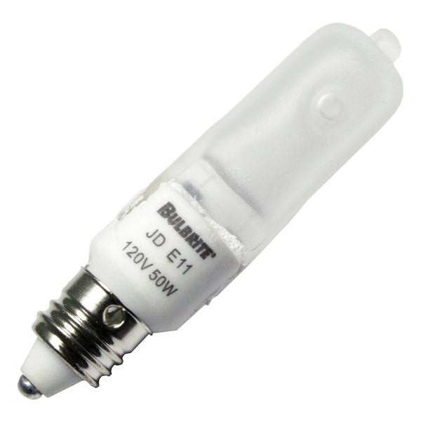 50W T4 JD Halogen Frosted Lamp – 900 Lumens, 2900K Warm White, Mini Candelabra E11 Base, 120V, 2,000-Hour Life