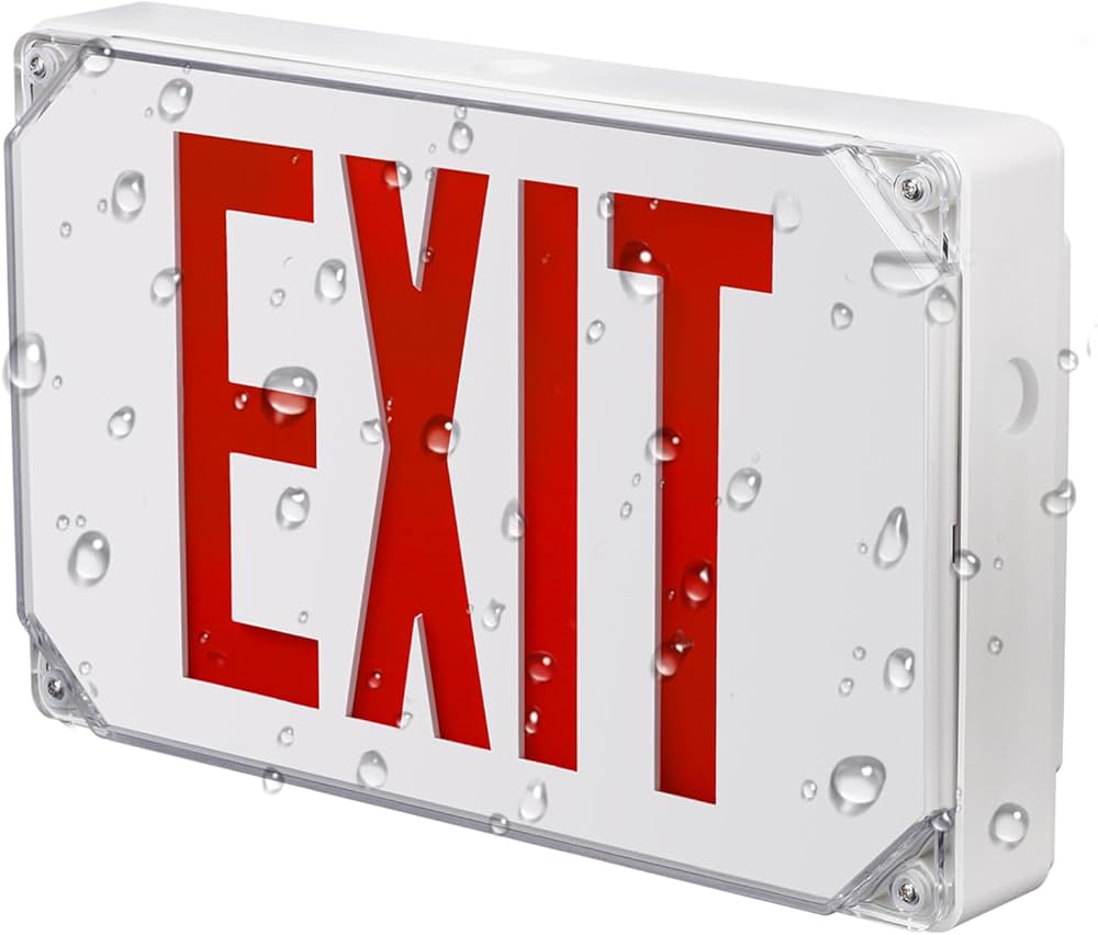 WET LOCATION SINGLE FACE
POLYCARBONATE LED EXIT SIGN -
BATTERY BACKUP