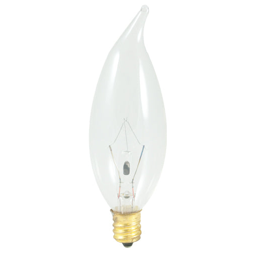 60-Watt CA10 Clear Candelabra Bulb – 2700K Warm White Decorative Incandescent Light with E12 Base