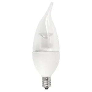GoodBulb LED Deco Flame Tip Bulb – F11, 5W, E12 Base, 2700K Warm White, Clear(3-Pack)