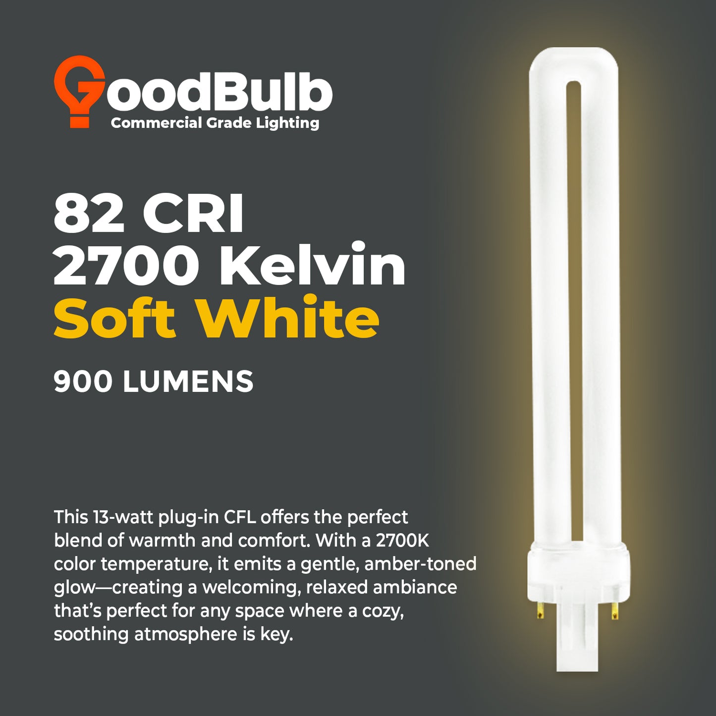 2700K warm white compact fluorescent bulb – CF13W/827/ST/2P color temperature lighting