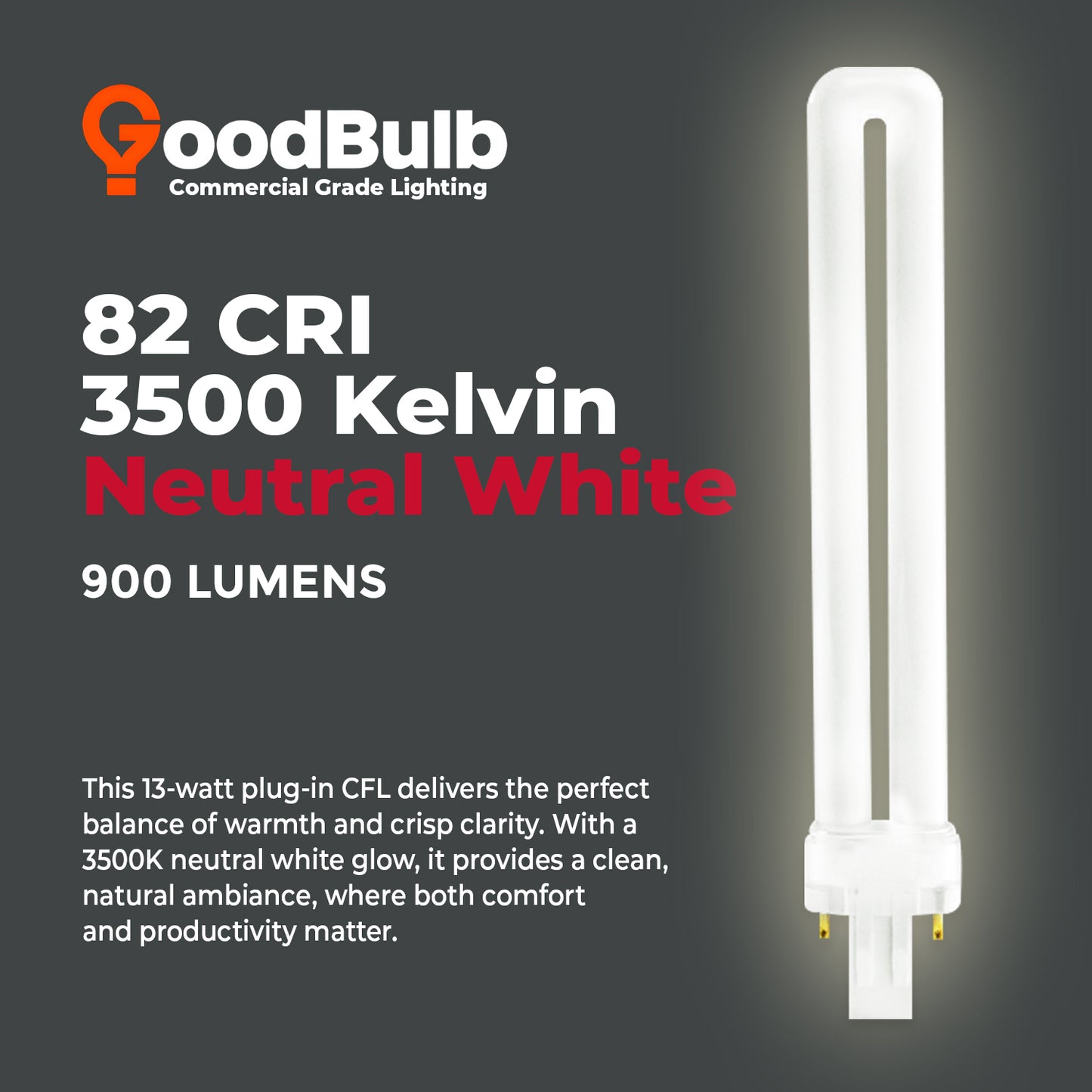 CF13W/835 GX23 LED bulb 3500K neutral white light color temperature comparison
