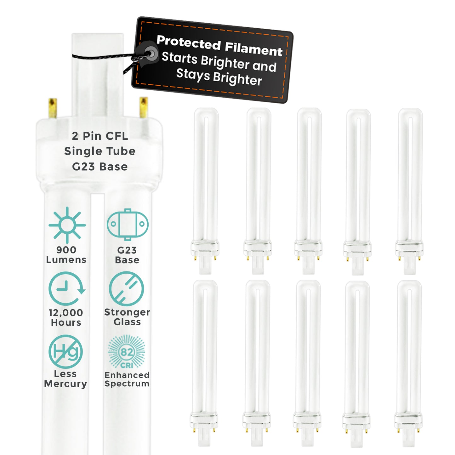 CF13W/841/ST/2P GX23 LED retrofit bulb 13W plug-in compact fluorescent replacement 4100K cool white