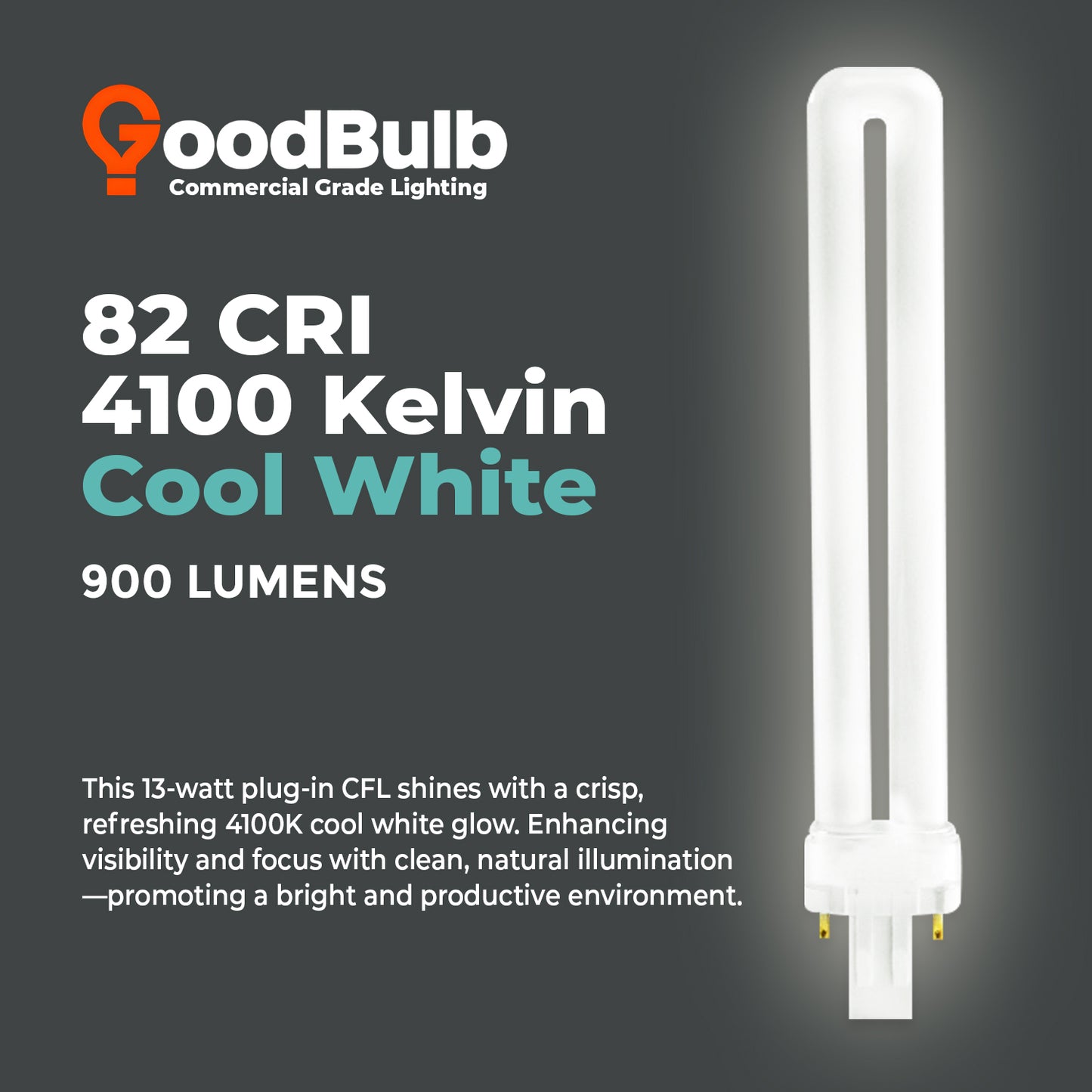4100K cool white light color temperature GX23 LED retrofit bulb CF13W/841/ST/2P