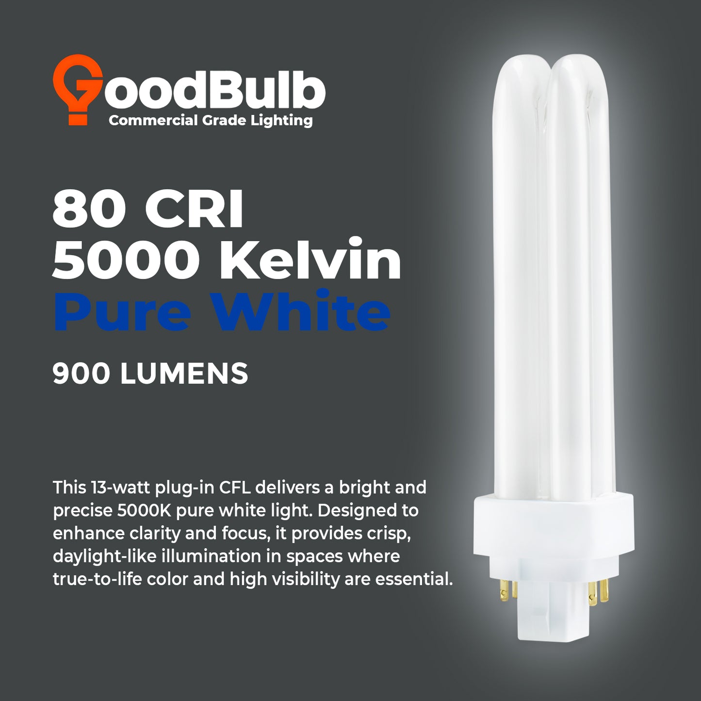 5000K Daylight White light color temperature chart for CF13W/850/DT/4P CFL Plug-In Bulb