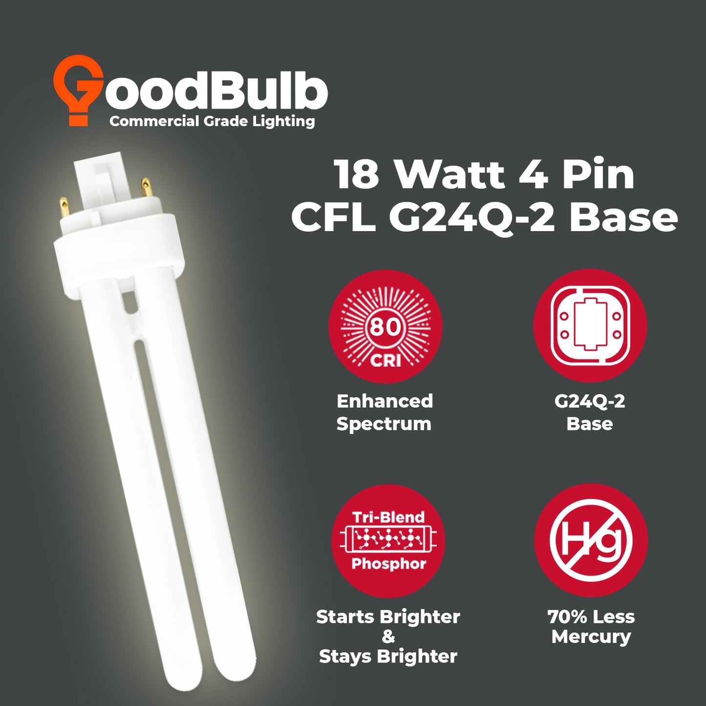 benefits of CF18W/835/DT/4P 18W CFL Double Twin Plug-In Lamp 3500K Neutral White energy saving bulb