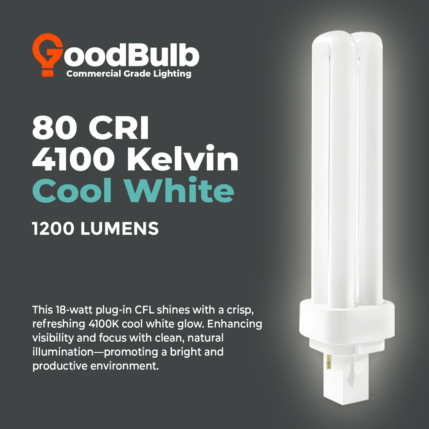 4100K Cool White color temperature chart for CF18W/841/DT/2P 18W CFL Double Tube Bulb
