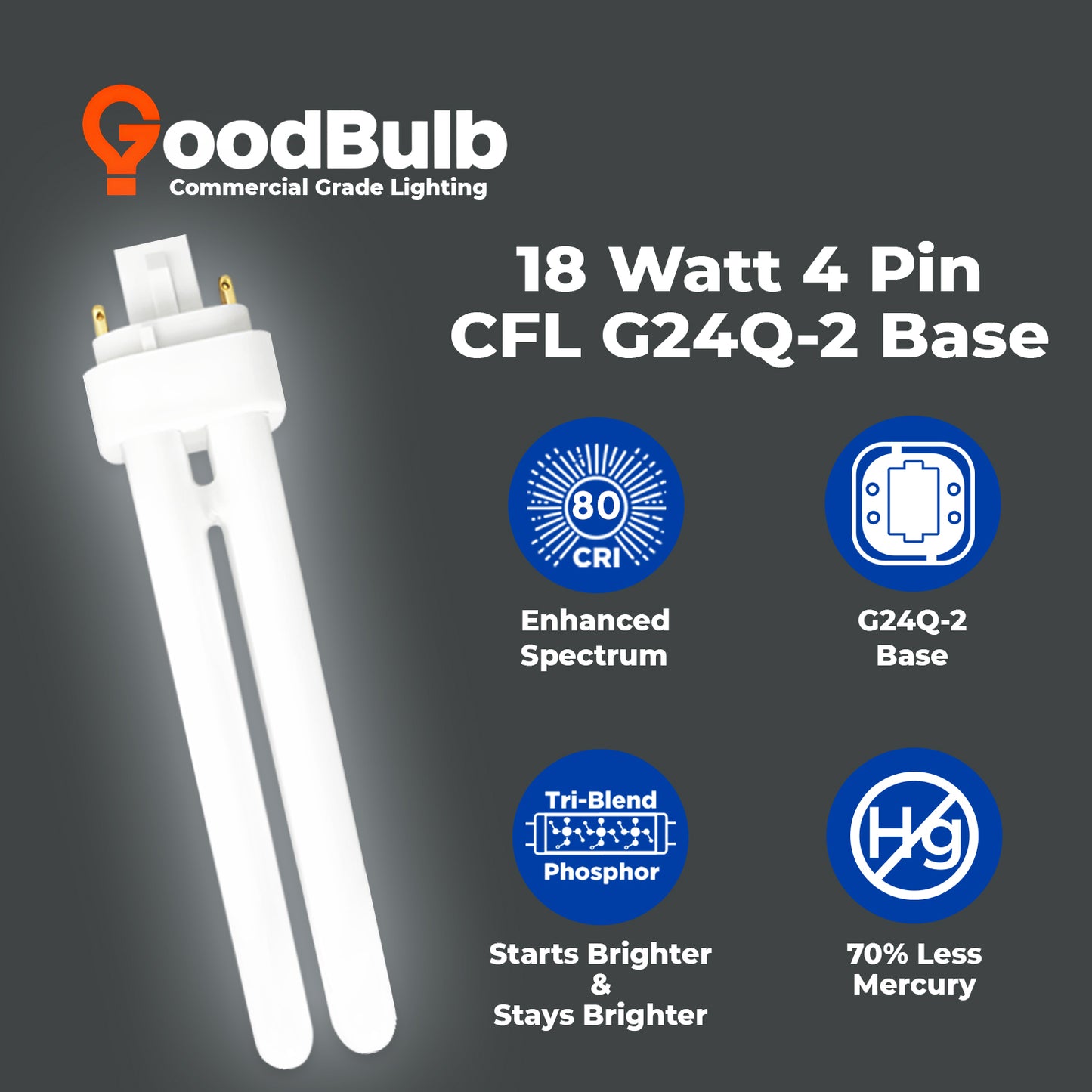benefits of CF18W/850/DT/4P 18W CFL Double Twin Plug-In Lamp 5000K Daylight energy efficient bulb