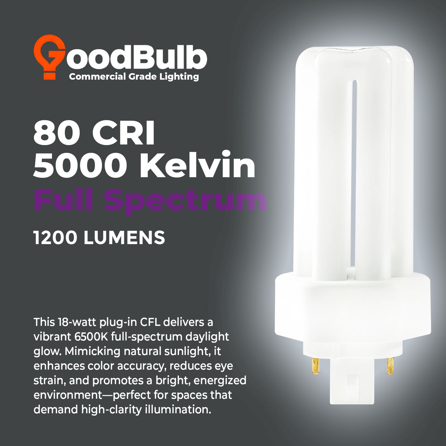 CF18W/865/TT/4P 6500K daylight compact fluorescent bulb color temperature comparison chart