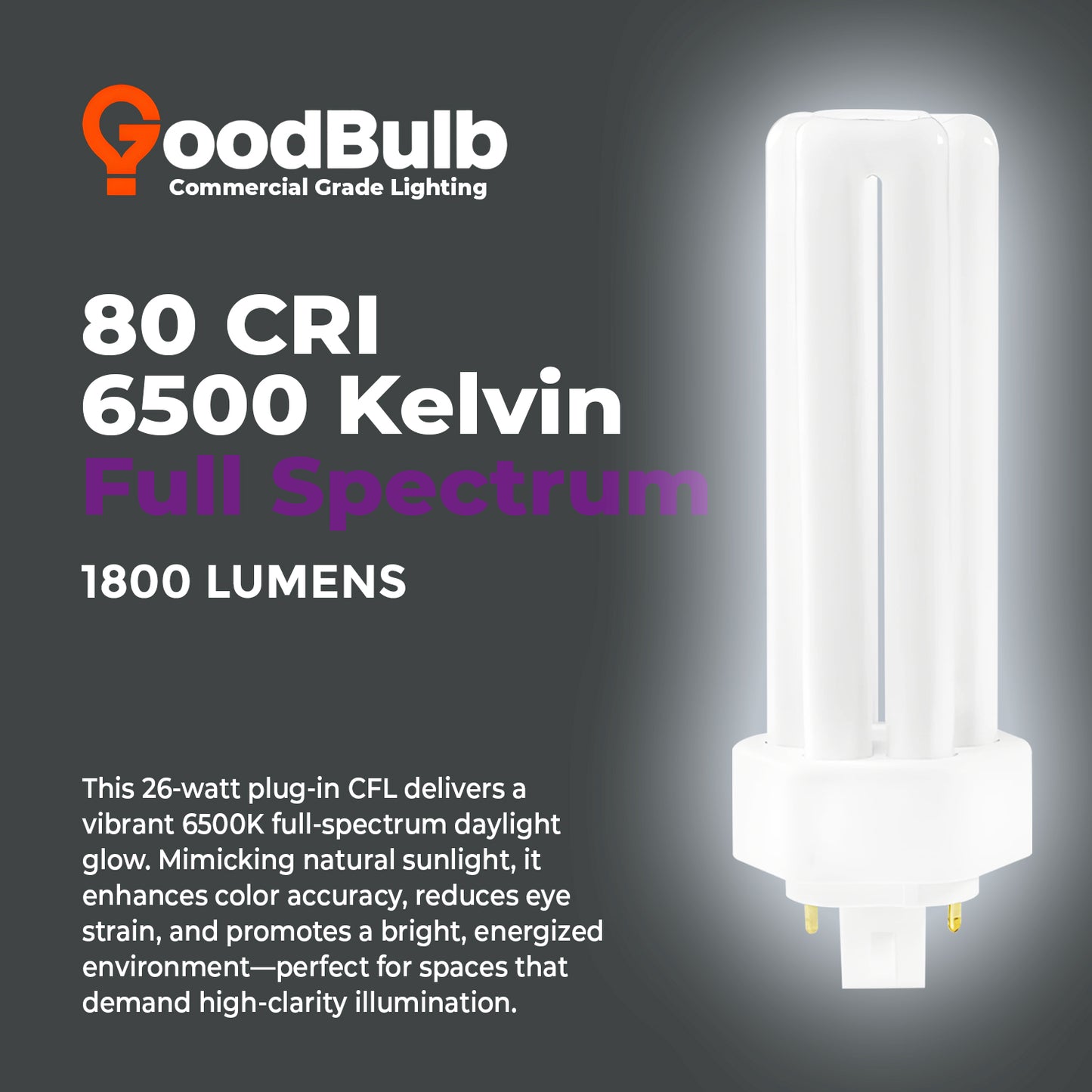 CF26W/865/TT/4P 6500K daylight compact fluorescent bulb color temperature comparison