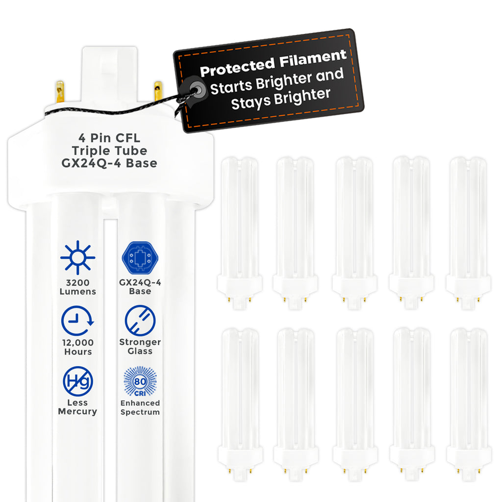 CF42W/850/TT/4P 42W Triple Tube Compact Fluorescent Plug-In Light Bulb with G24q-4 base – 5000K Daylight