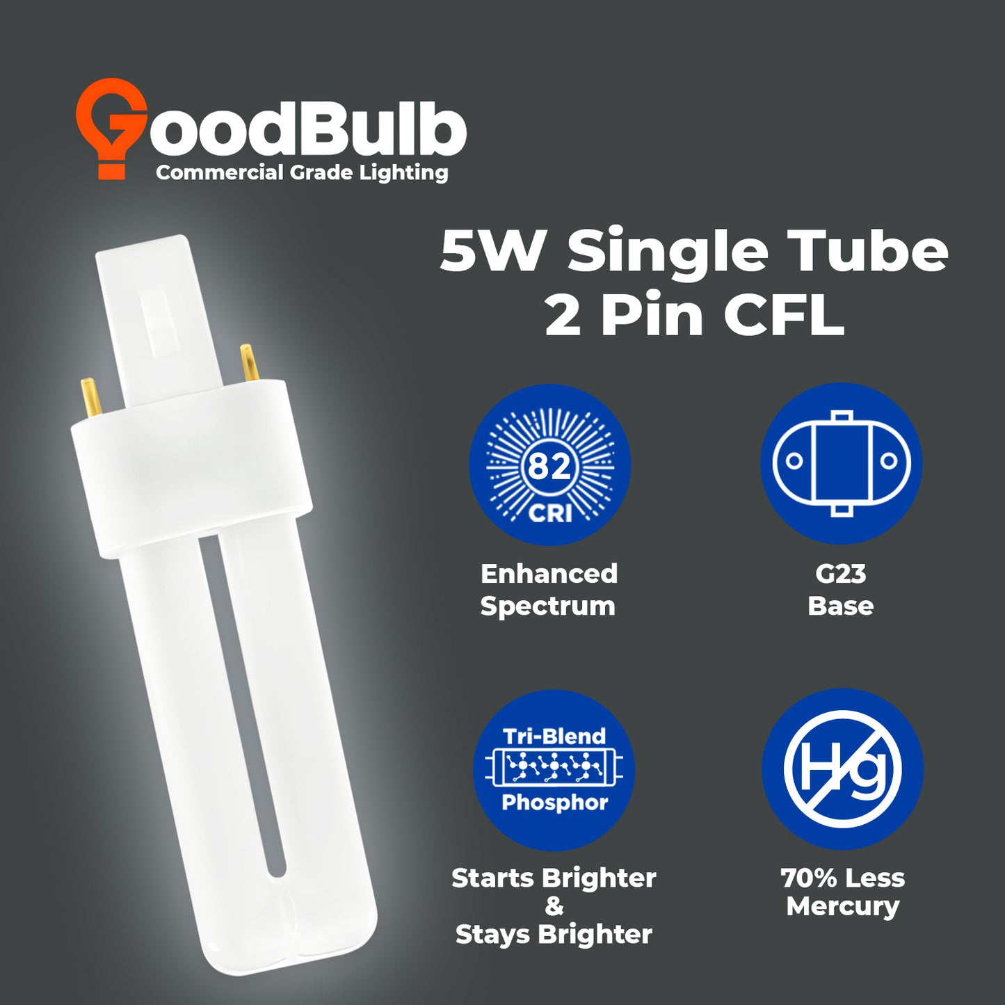 benefits of CF5W/850/ST/2P Compact Fluorescent Lamp 5000K Pure White 5W 230 lumens energy efficient