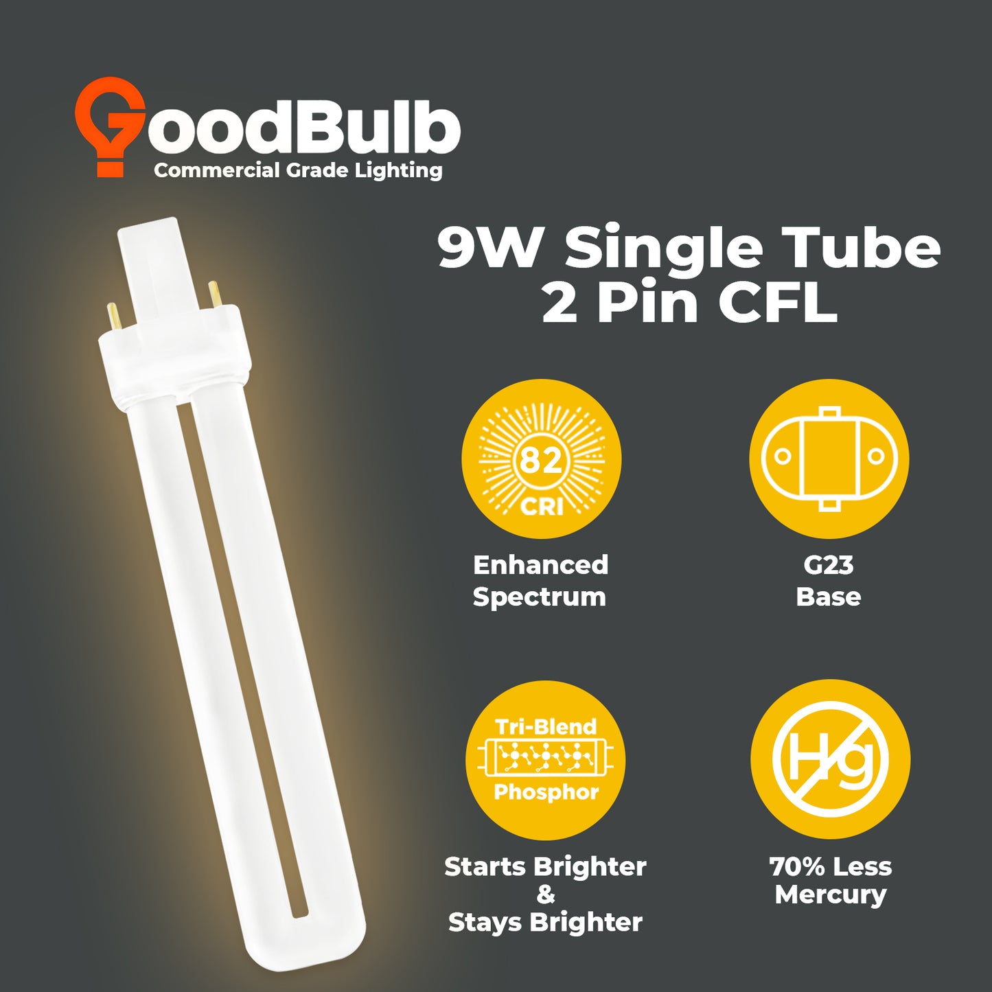 benefits of CF9W/827/ST/2P 9W CFL Plug-In Bulb 2700K Soft White 2-Pin G23 Base