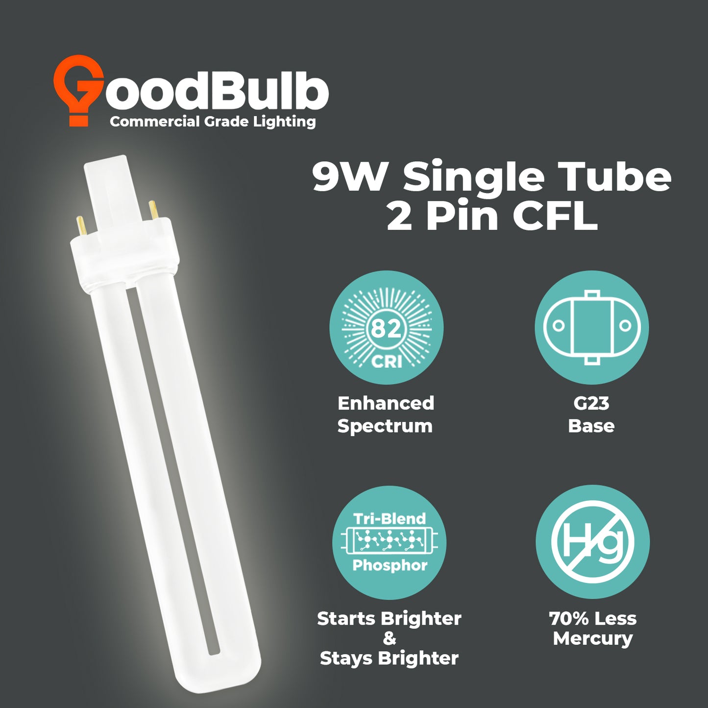 benefits of CF9W/841/ST/2P 9W CFL Plug-In Bulb 4100K Cool White G23 Base