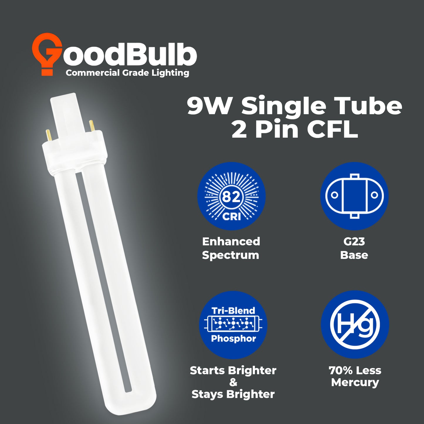 benefits of CF9W/850/ST/2P 9W CFL Plug-In Bulb 5000K Pure White G23 Base