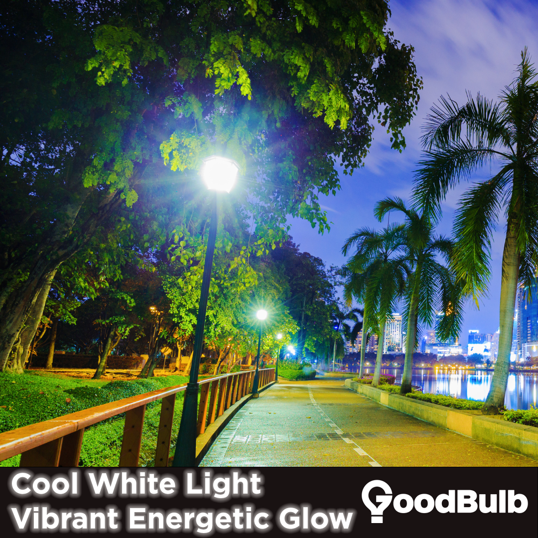 Cool white light with a vibrant energetic glow at GoodBulb