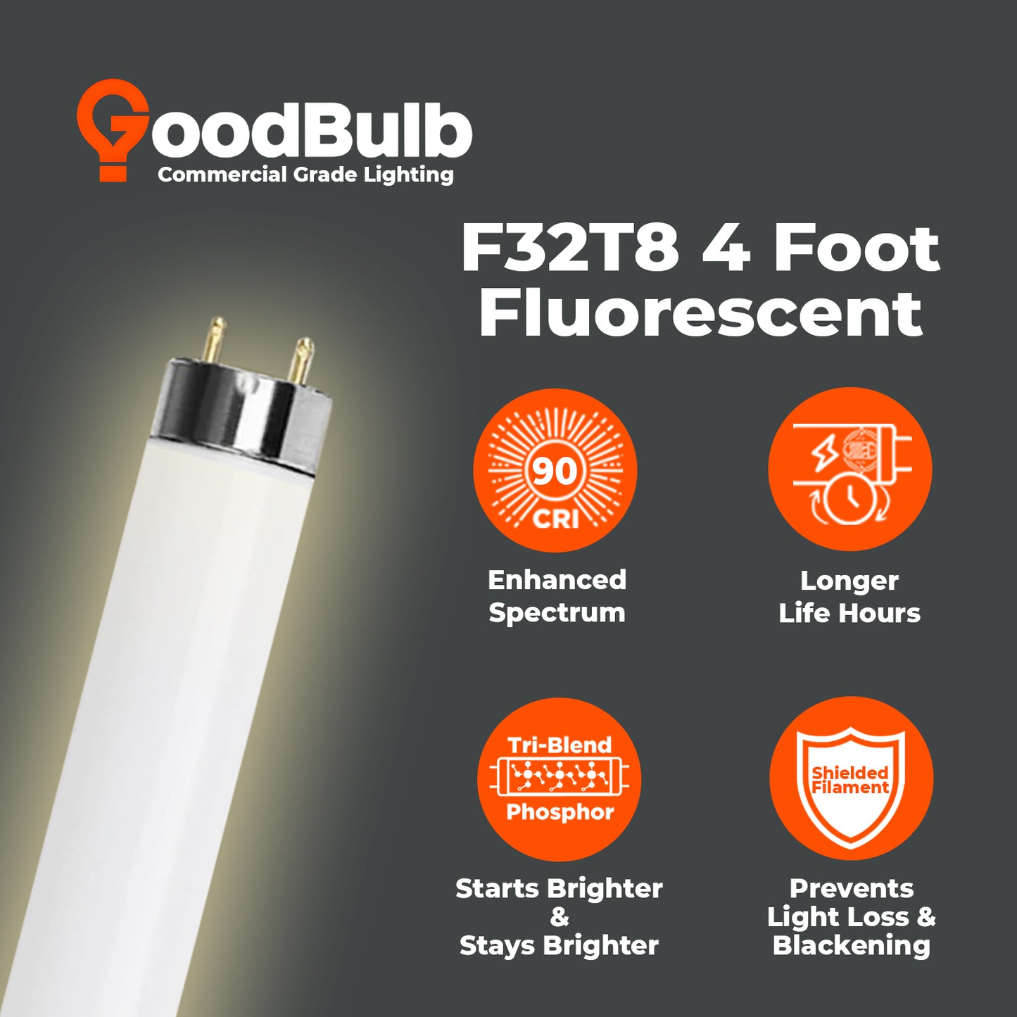 Energy-efficient F32T8/930 T8 fluorescent tube with 3000K warm white glow, long life and eco-friendly design