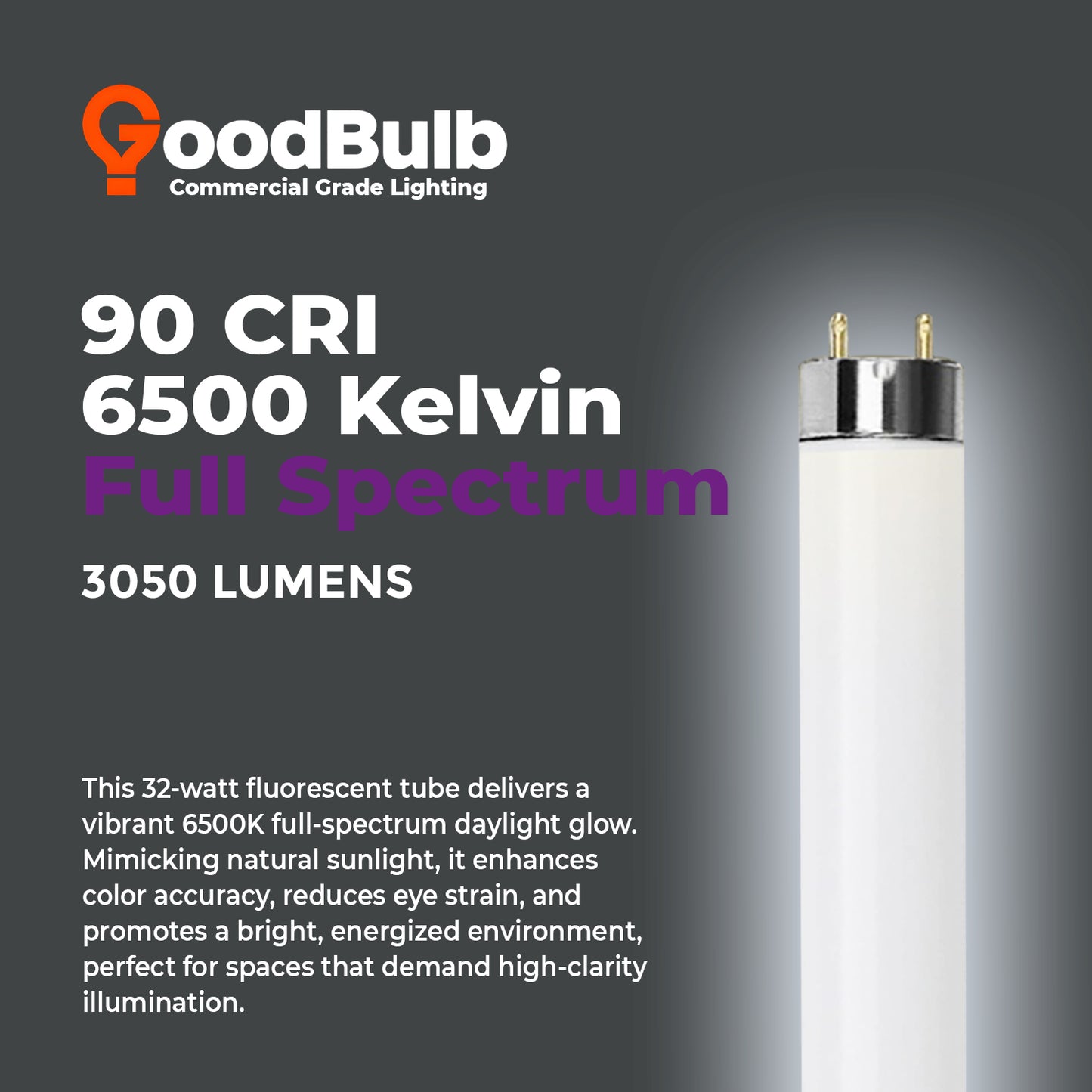 6500K daylight color temperature – F32T8/965 T12 fluorescent lighting tube