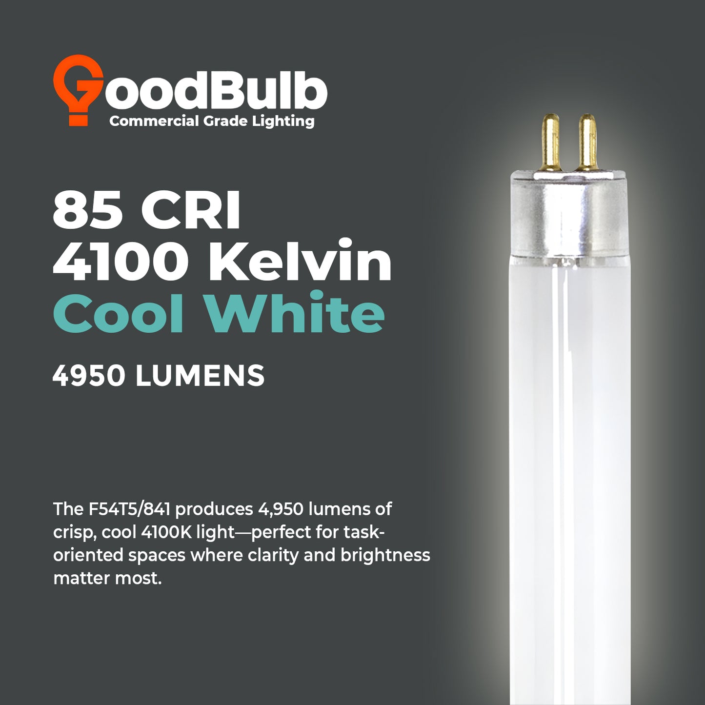 4100K cool white color temperature – F54T5/841 T5 high output fluorescent lighting tube