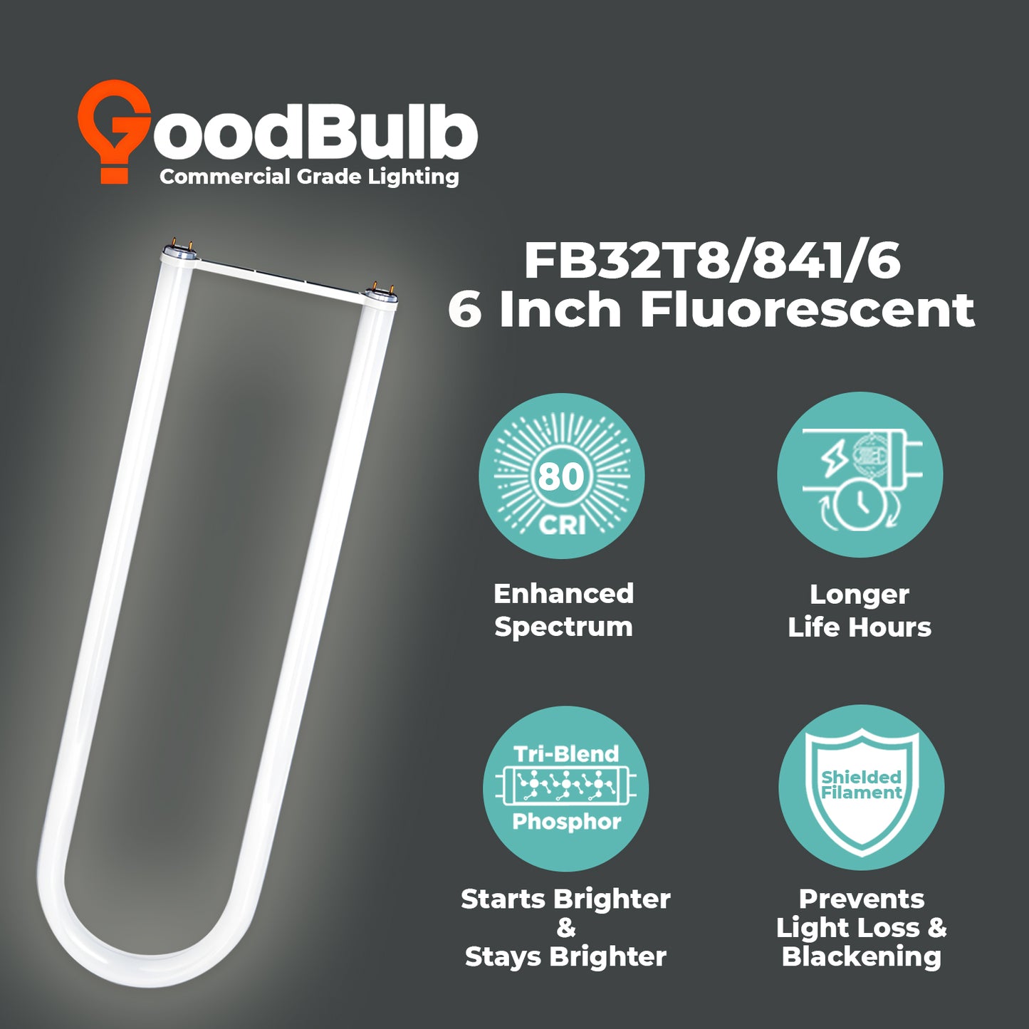 Benefits of FB32T8/841/6 U-Bend fluorescent tube – long life, energy efficiency, cool white light