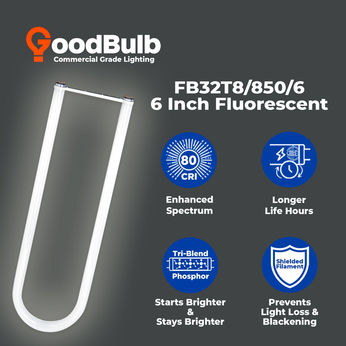 Energy savings, long life, and bright daylight output – benefits of the FB32T8/850/6 U-Bend fluorescent tube