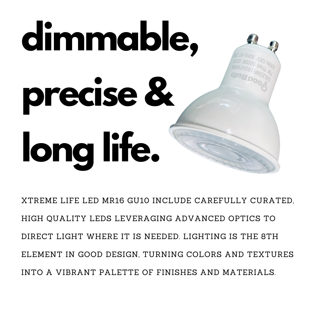7 watt dimmable LED reflector with a platinum white light. Extreme energy savings with a long lifespan and is dimmable.